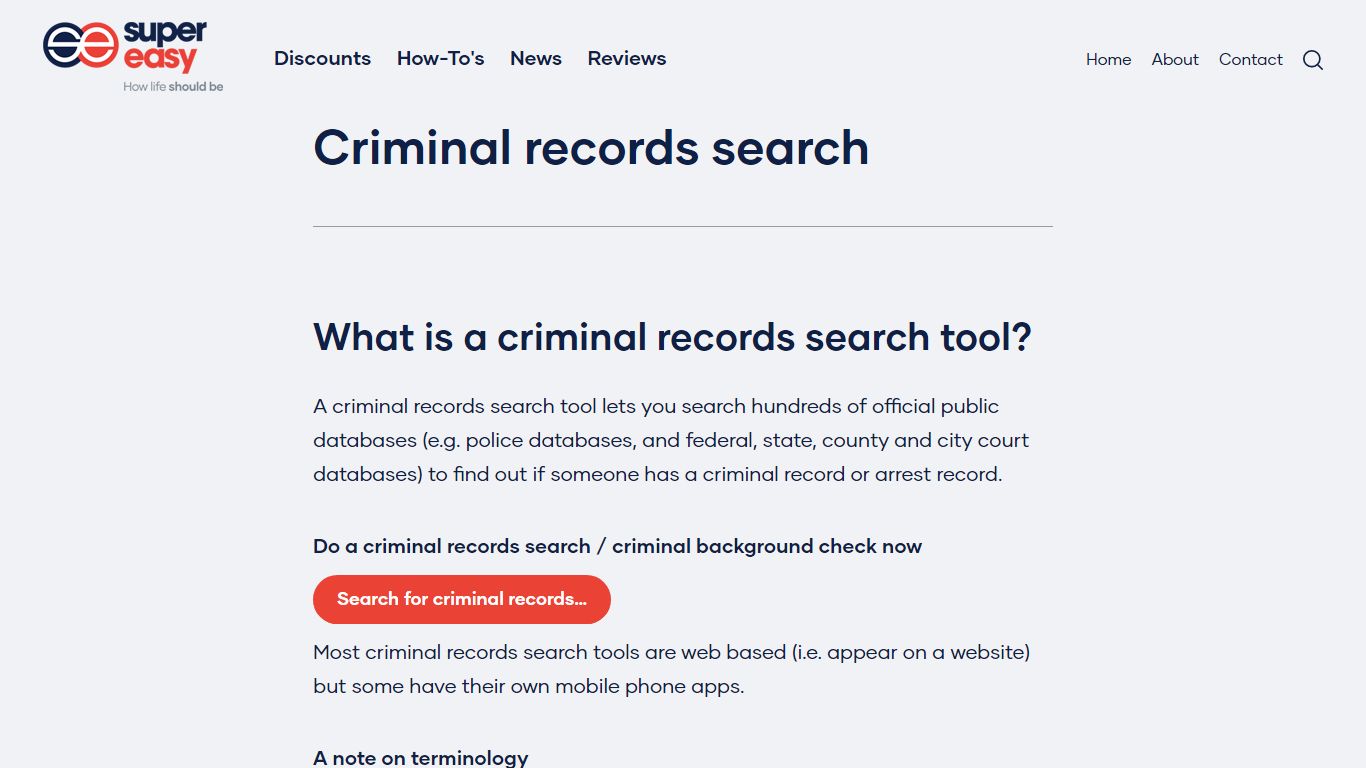 Criminal records search - Super Easy